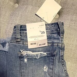 KanCan Mid Rise Ankle Skinny Jeans in Medium Blue